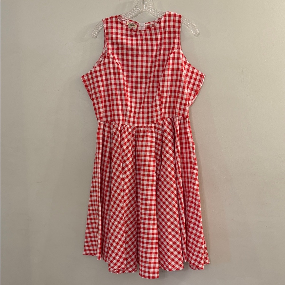 Women’s Belsira, Red Gingham Retro/Pin-Up Sleeveless Dress, 3x, NWOT
